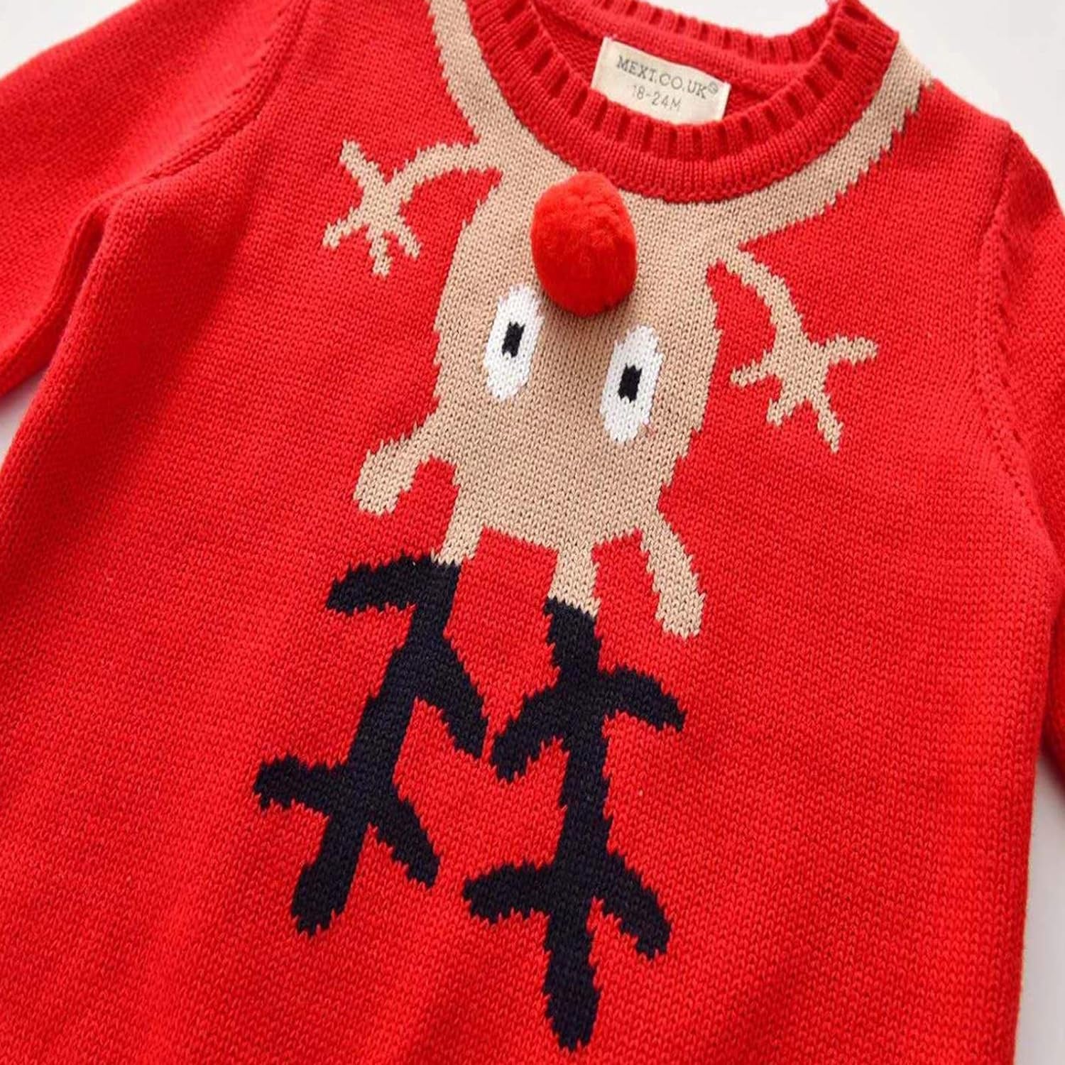 Toddler Baby Girl Boy Christmas Sweater Long Sleeve Warm Jacket Pullover Sweatshirt Coat Red Xmas Clothes